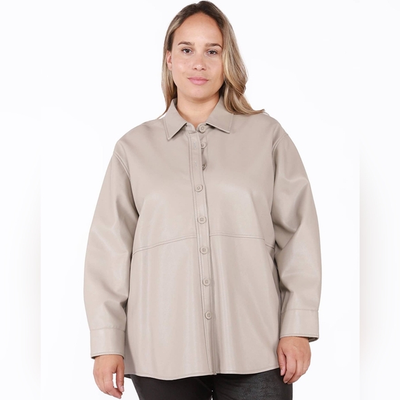 Dex Plus PU Shacket - Picture 2 of 3